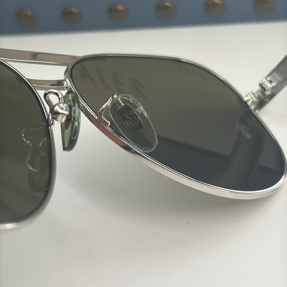 💯- New Authentic Gucci™ GG1163S 002 60 - Silver/Gray Sunglasses - Picture 12 of 14